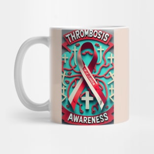 Thrombosis Awareness Ribbon Colorful Background Mug